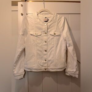 NWT Jen7 collarless denim jacket